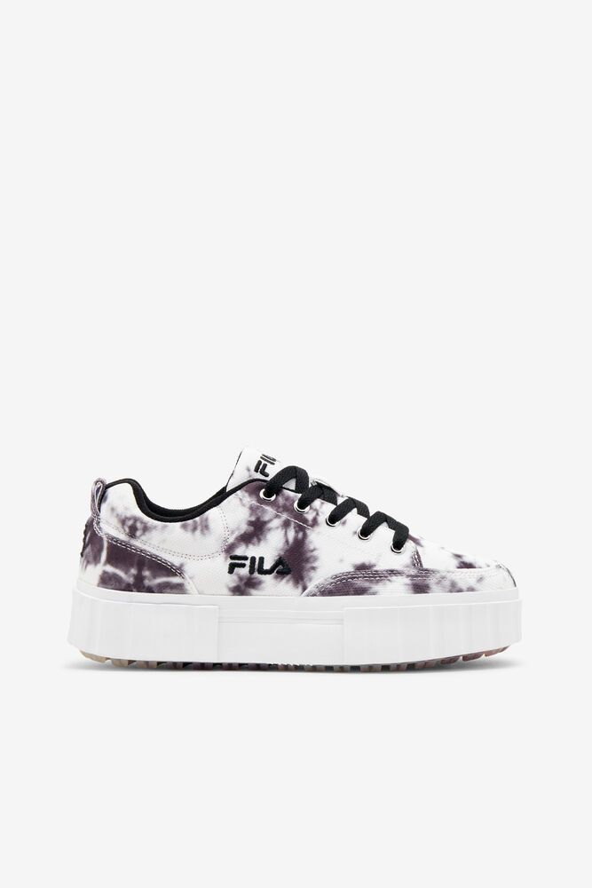 Fila Sneakers Sandblast Low Dark Tie Dye Womens Black/White - India JWE-175098